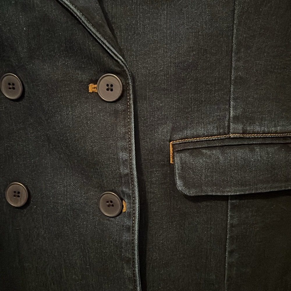 GapStudio Denim Double-Breasted Tailored Blazer - Picture 5 of 9